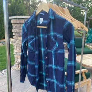 Green and blue plaid flannel